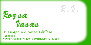 rozsa vasas business card